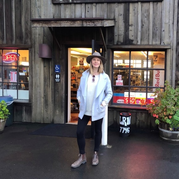 Soft baby blue wool blend pea coat - Picture 2 of 5